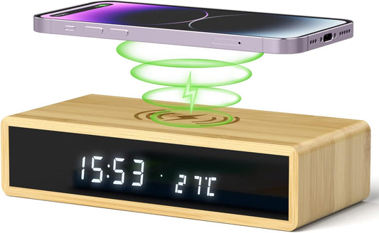 DIGITAL ALARM CLOCK WITH WIRELESS CHARGER