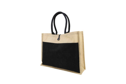 Jute Bag With Canvas Pocket
