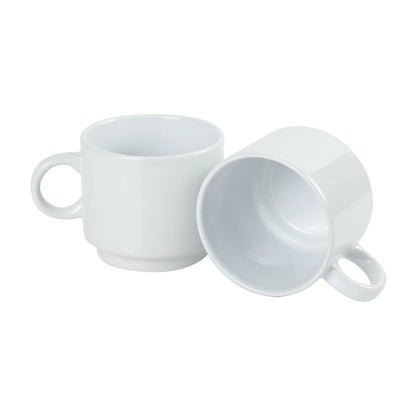 Ceramic Cups 10 Oz Glossy Finish White Color