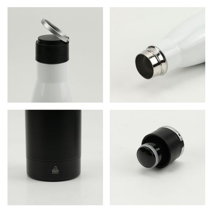 Double Wall SS Bottles Twist-off Lid SS Foldable Handle 500ml