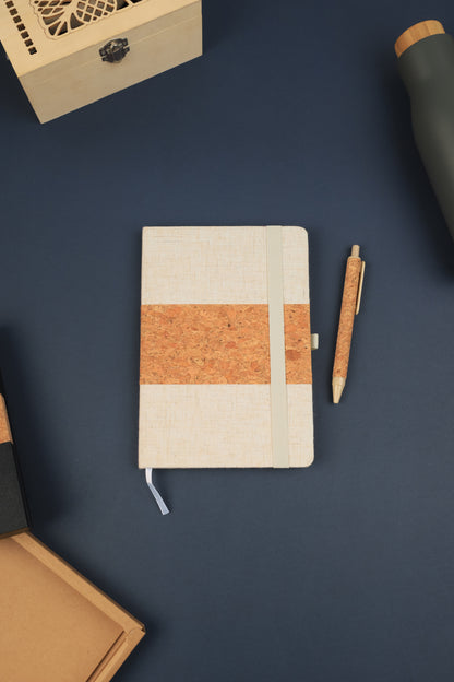 Cork+RPET Notebook and Bamboo Pen Set