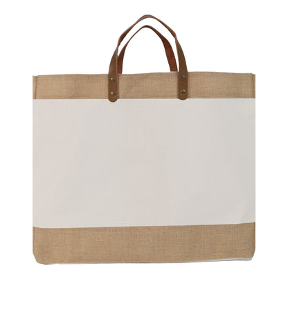 Jute and Juco Bag with Leather Handle