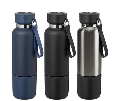 Multi-function SS Bottles, Double Wall, Base Cup, Lanyard, 500ml