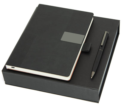 A5 PU Leather Business Notebook Diary Journal, Magnetic Flap Closure with sleek metal accessory