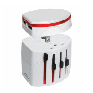 Vibgyor V09W Universal Travel Adapter 2 USB Ports White