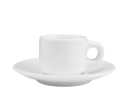 Sublimation White Ceramic Cup & Saucer 77ml Capacity